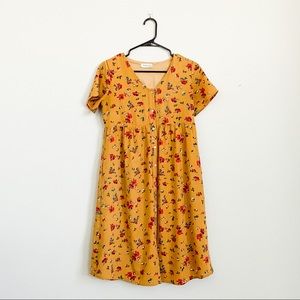 Floral Button-down Dress, XS